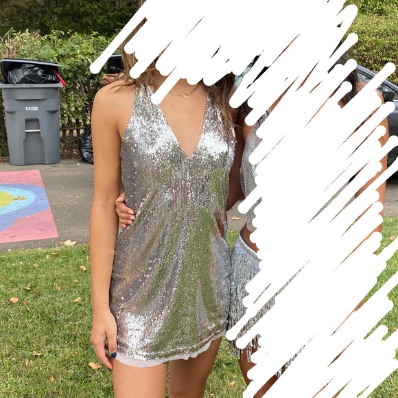 Silver Sequins Dress - Free People - Picture 4 of 4